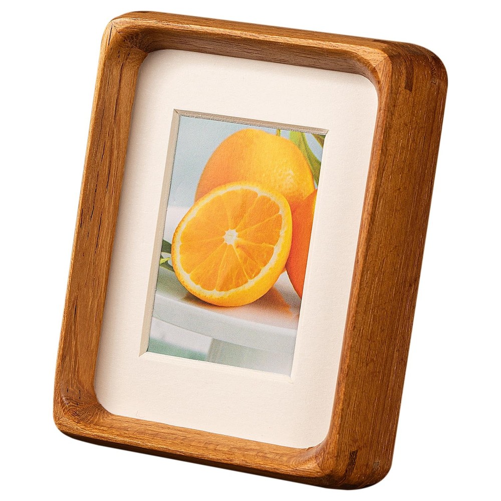 4×6 Picture Frame with 3×4 Mat – Solid Teak Wood Farmhouse Frame, Wall & Tabl…
