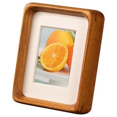 4×6 Picture Frame with 3×4 Mat – Solid Teak Wood Farmhouse Frame, Wall & Tabl…