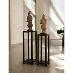 US SELLER – Matte Black Finish Elmwood Ning Chou Design Pedestal