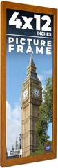 4×12 In Honey Brown Real Wood Picture Frame Width 0.75 inches | Interior Frame D