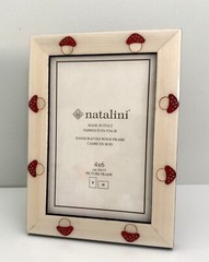 NEW Natalini Handmade 4 x 6 Italy Lacquer Photo Picture Frame Beige Cream Modern