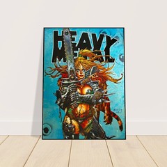 SIMON BISLEY HEAVY METAL V35 #7 POSTER – FEMALE WARRIOR WITH CHAINSAW COVER