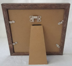 Walnut Colored Wood Frame Tabletop Under Plex Glass – New 8 x 8 in NEW