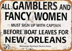 Gamblers Fancy Women New Orleans Riverboat – Vintage Wall Decor Art-8 x 12 Me…