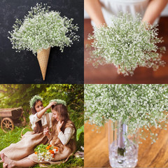 20Pcs Baby Breath Artificial Flowers Fake Babys Breath Gypsophila Flower White