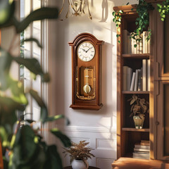® 26IN Grandfather Vintage Wall Clock with Pendulum and Chime, Hour/Quarter-Hour