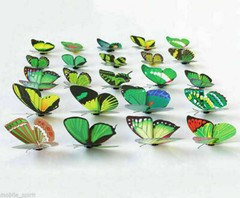 24pcs Multicolor Artificial Butterflies with Magnet Home Decorations Accessories