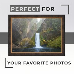 22×6 Rustic Brown with Gold Real Wood Picture Frame Width 1.25 inches | Interior