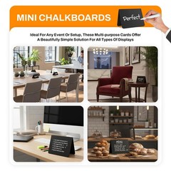 12 Pack Mini Chalkboard Signs for Food, 4”x3” Small Reusable Chalk Black