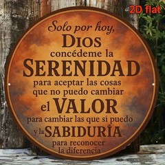 Spanish Serenity Prayer Metal Sign Dios Serenidad Religious Wall Decor Tin Art