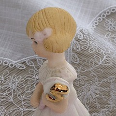 Vintage Enesco Growing Up Birthday Girl Figurine Age 5 Blonde Girl 1981