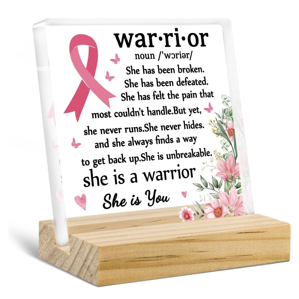 Breast Cancer Care Gifts For Women Inspirational Decor 4 inches, pink