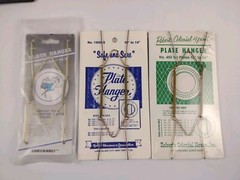 Vintage Wall Plate Display Hanger Lot of 3 Metal Wire Spring New Old Stock