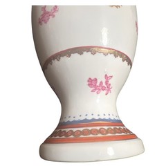 Vintage Heraldic Crest Porcelain Lidded Trophy Urn Vase Pink Gold Gilt 11.5″