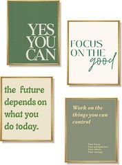 ImpressedCo Inspirational Wall Art Collage Posters for – 4 Pcs 8×10″ Green Mo…