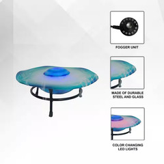 8 In. H Tabletop Mist Fountain W/12 Color-Changing LED Lights and Inline Control