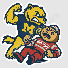 Michigan Ohio State Sticker/Decal Football Rivalry 01