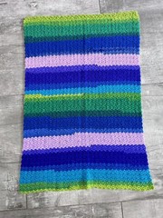 Vintage GRANNY AFGHAN Handmade Crochet Square Blanket Throw 29X38 Multicolor NEW