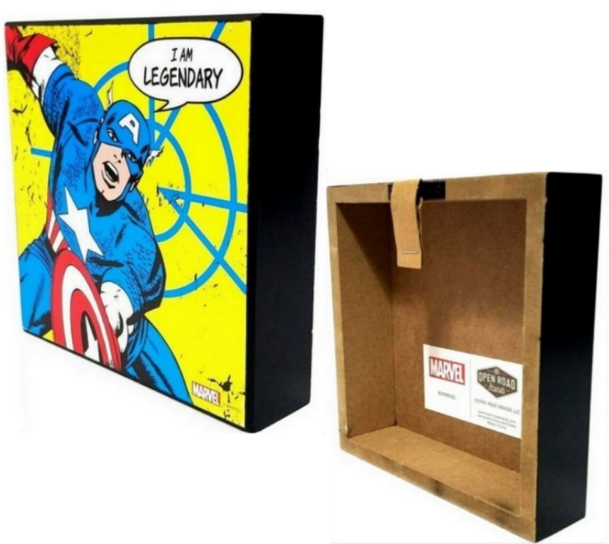 Marvel Captain America «I Am Legendary» Small 5.75″ x 5.75″ Wood Box Sign Decor