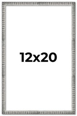 12×20 Frame Silver Grey Distressed Solid Wood Picture Frame | 0.75 Inch Moulding