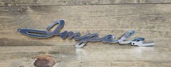Chevy Impala Script Chrome Steel Sign