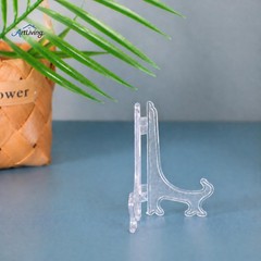 Artliving 4 Inch Clear Plastic Easels or Stand/Plate 4 inch (12 pack), White