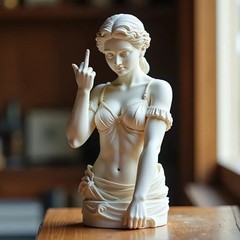 Middle Finger Statue Vienna Goddess Resin Figurine for Home Office Desk Decor Fu