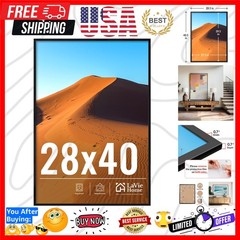 28×40 Picture Frame for Wall Display, 28×40 Black Picture Frame with HD Plexi…