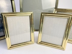 Vintage Picture Frame Lot Of 5 Lacquered Brass Gold Mixed Varies Ornate P112