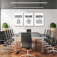 Inspirational Print – Framed Canvas Wall Art Success Quote, Office Wall Art, …