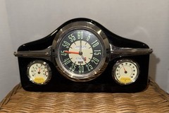 Retro Car 3-in-1 Dashboard Style Clock Thermometer Hygrometer Black