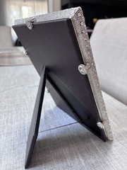 L’Objet Rectangular Pave platinum Glass Photo Frame 5×7 Portrait Freestanding