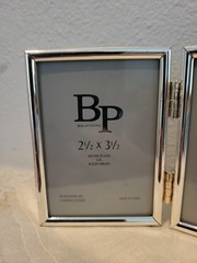 Silver Plated Picture Photo Frame Standing Rectangular 2″×3.5” BP Industries Sm