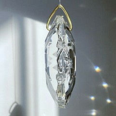 50mm Star Burst Etched Prism Austrian Clear Crystal Pendant Suncatcher 2 inches