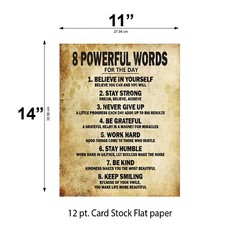 Motivational Quotes 8 Powerful Words for the day Poster Thick Cardstock Paper…