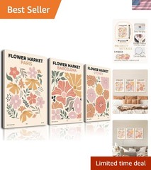Framed Sage Green Boho Wall Art Set of 3 – Ready to Hang Canvas Prints