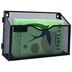 Wall Mount File Holder, Black Metal Mesh A4 Document Organizer, 1 Tier 1 packs