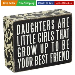 Floral-Trimmed Box Sign, 5 x 4-Inches, Daughters are