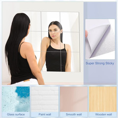 80 Pcs Flexible Plastic Mirror Sheets, Self-Adhesive, Rectangular, 6 X 6 Inch, f