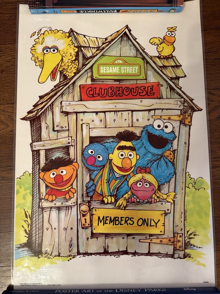 Vintage Sesame Street Clubhouse Poster – «Members Only» – CTW 1981