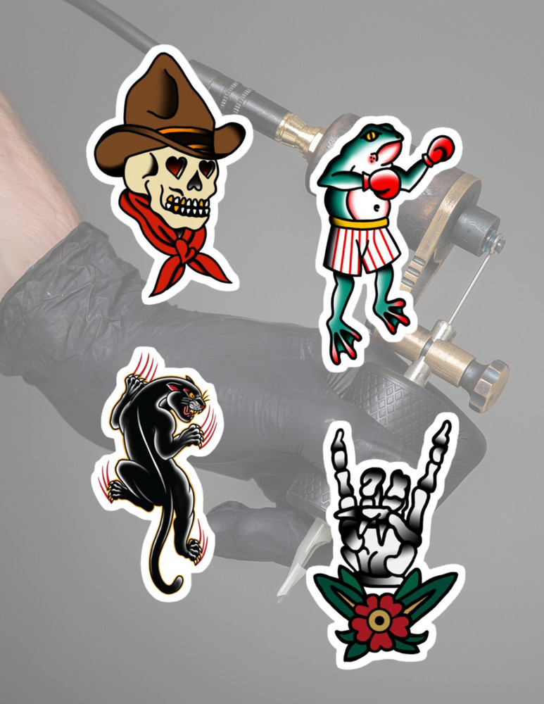 Traditional Tattoo4pc Sticker Pack