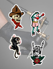 Traditional Tattoo4pc Sticker Pack