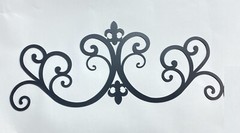 Wrought Iron Metal Scrolled Door Wall Decoration Plaque Art 24 x 9.5 inch 2mm
