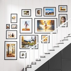 5X7 Picture Frames Set of 3 with Mat to Display 4X6 Picture,Plastic Black Photo