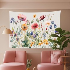 Yieldeer Wildflower Tapestry Wall Hanging Floral Backdrop Spring Boho Wall De…