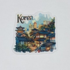 Korea Transparent Sticker Travel City Buildings Art Decal Vinyl Souvenir Tc6