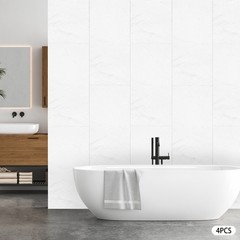 Modern 4 PCS PU Panels Faux Stone Wall Panels White for Interior Wall Decor NEW