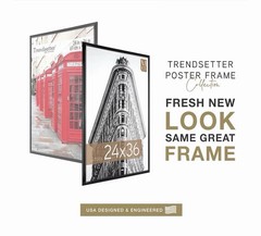 MCS Trendsetter 24×36 Poster Frame Black High-Gloss Vertical & Horizontal Wall