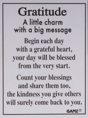 Inspirational Thank You Gift – Zinc Gratitude Charm w/ Story Card