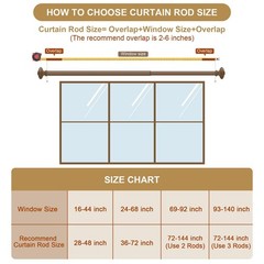 Black Curtain Rod-EUPLAR 1 Inch Long Curtain Rod with Decorative Square Finia…